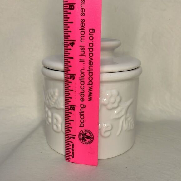 Butter Bell White Crock 1997 Beurre 12 Oz 3 3/4 Round 4 In Tall Ceramic French - Picture 9 of 9